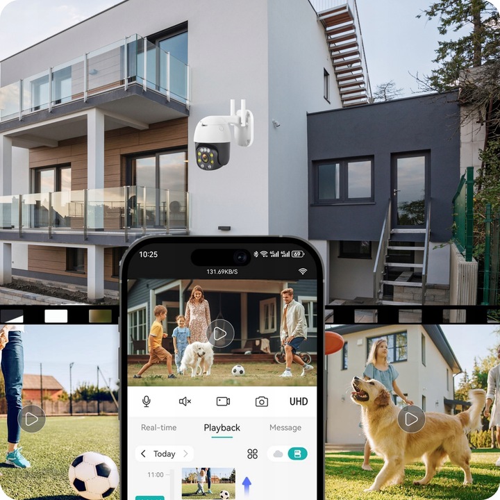 Kamera IP WiFi SMART Zewnętrzna Obrotowa ALARM 5MPX Detekcja Ruchu 4XZOOM