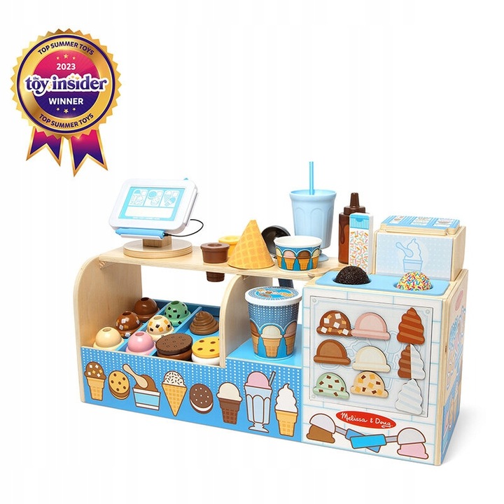 Drewniana Lodziarnia Automat do lodów Terminal płatniczy 42 el MelissaDoug