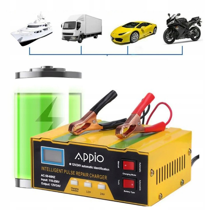 PROSTOWNIK SAMOCHODOWY Z FUNKCJĄ NAPRAWY 12V 24V ŁADOWARKA DO AKUMULATORA