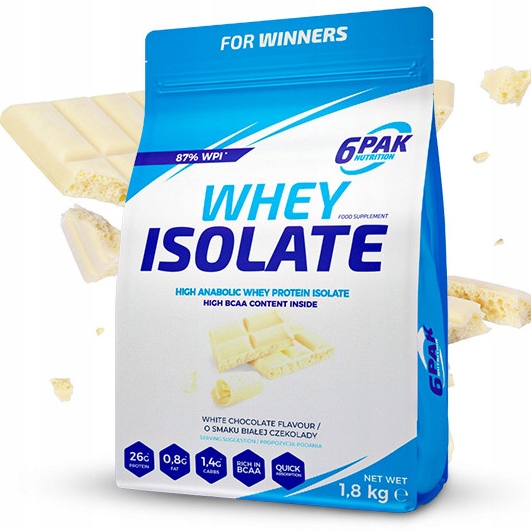 6PAK Whey Isolate białko WPI 1,8kg Biała Czekolada