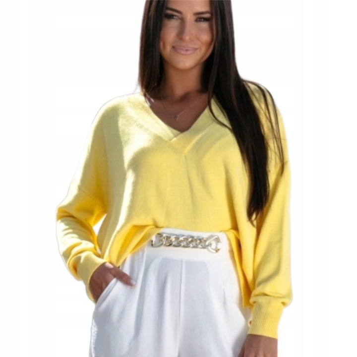 COCOMORE Sweterek Bluzka V Żółty