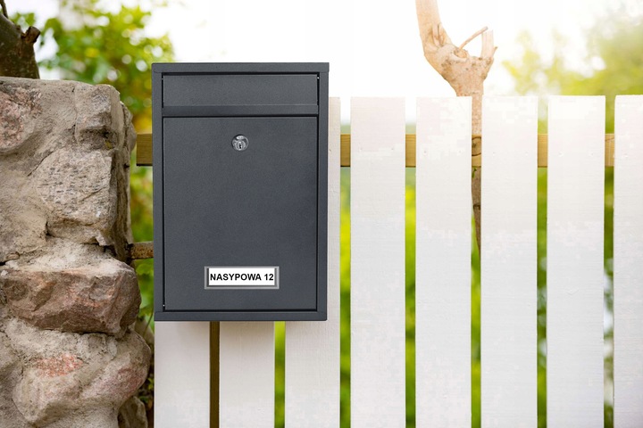 SKRZYNKA NA LISTY POCZTOWA POCZTĘ STALOWA ANTRACYT NA KLUCZYK Z OKIENKIEM