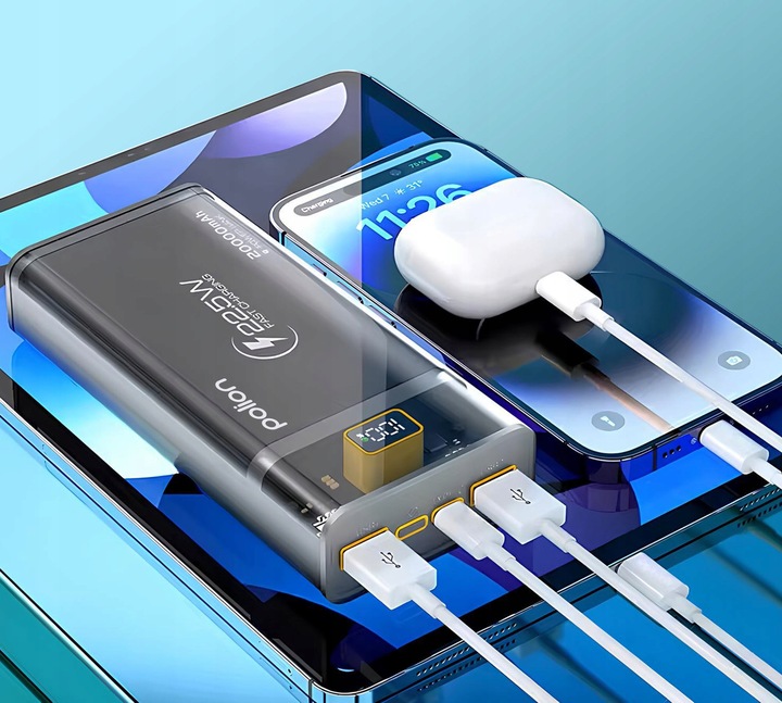 Powerbank POLION Szybkie Ładowanie 22.5W 20000mAh USB-C USB-A PD3.0 QC3.0