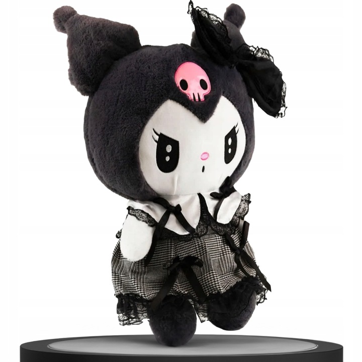 HELLO KITTY KUROMI MASKOTKA PLUSZAK ZABAWKA CZARNA SUKIENKA KOTEK 35CM