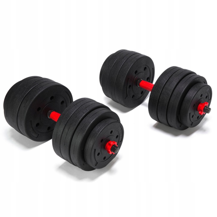 HANTLE ZESTAW HANTLI REGULOWANYCH DO ĆWICZEŃ 10 kg 2 X 5 kg + SZTANGA