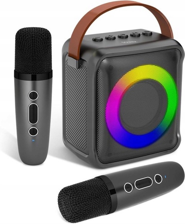 ZESTAW KARAOKE LED BLUETOOTH BEZPRZEWODOWY 2 MIKROFONY SOUNIX
