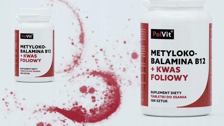Metylokobalamina B12 1000 µg + Kwas foliowy 400 µg 100tabl.do ssania PolVit