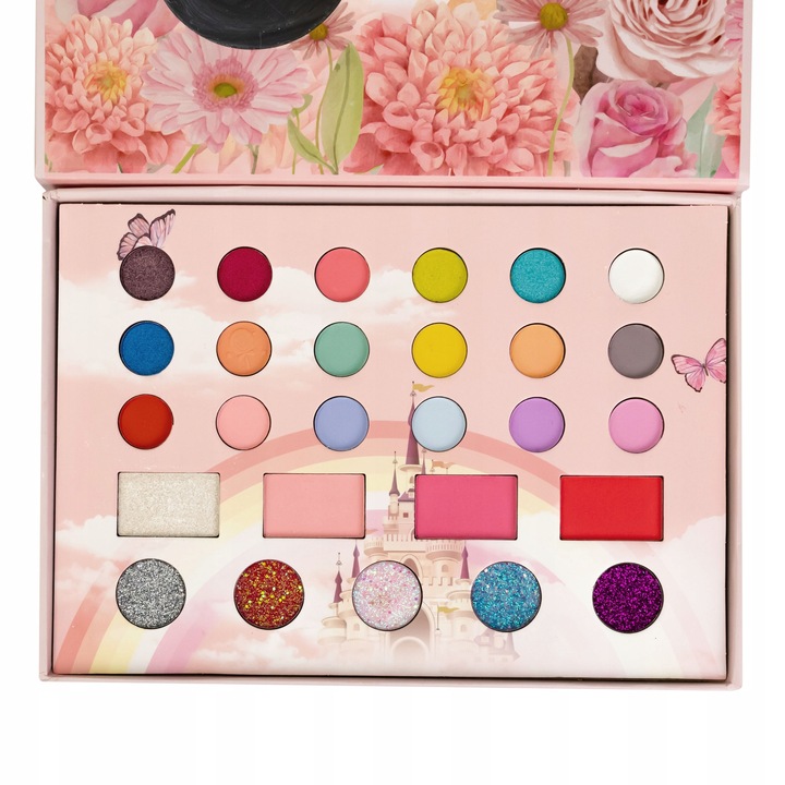 KOSMETYKI DLA DZIECI W SZKATUŁCE JEDNOROŻEC KORALIKI CIENIE LAKIERY KUFEREK