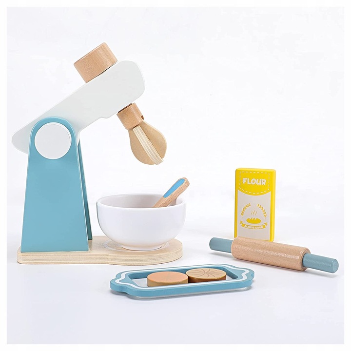 Zabawka Edukacyjna DREWNIANY MIKSER BLENDER ROBOT KUCHENNY DLA DZIECI 3+