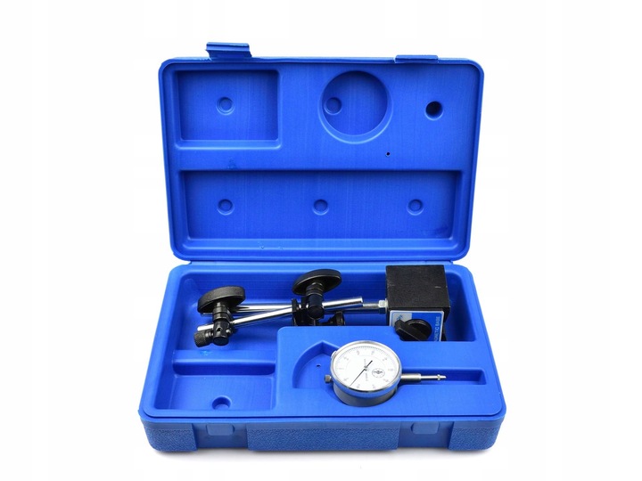 CZUJNIK ZEGAROWY + STATYW DO SPRAWDZANIA BICIA TARCZ W WALIZCE