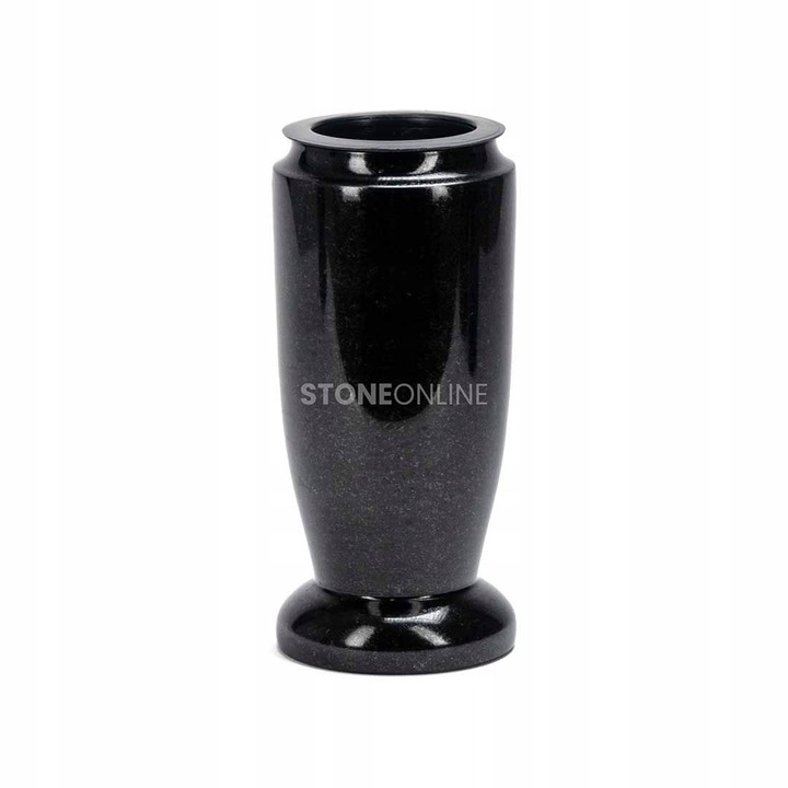 Elegancki WAZON z czarnego GRANITU WELEGANT10 na cmentarz StoneOnline