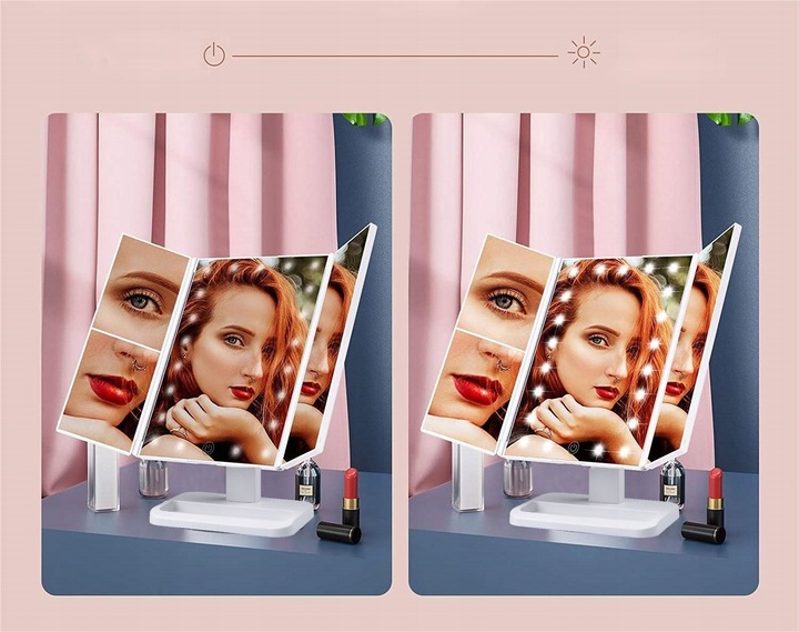 Podswietlane Lusterko do Makijazu LED Kosmetyczne