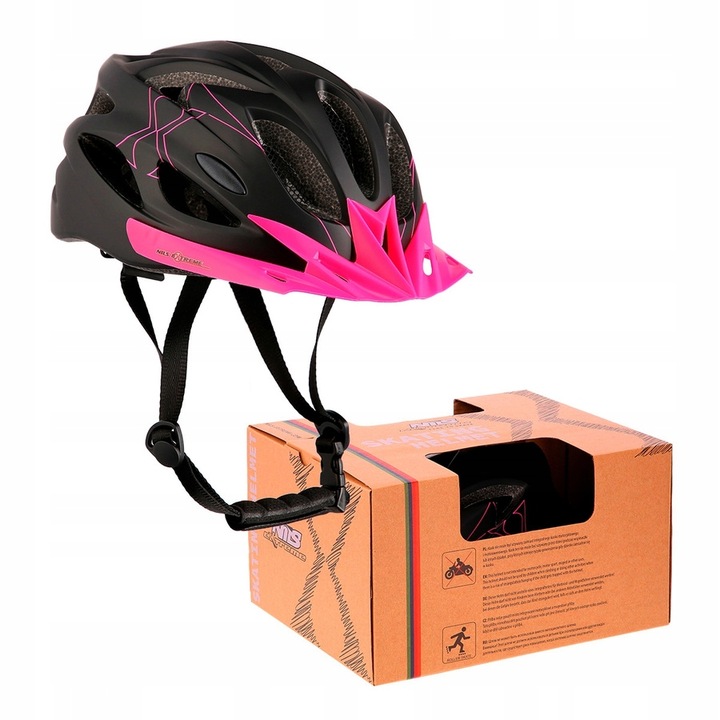 Kask Rowerowy Na Rower Regulowany Wentylowany Z Daszkiem In-mold 58-61 cm