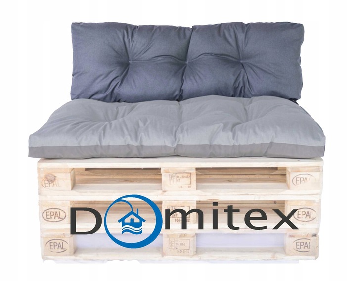 2 x Poduszka na palety do Ogrodu 120 cm x 40 cm EKO grafit ZESTAW 2 sztuk