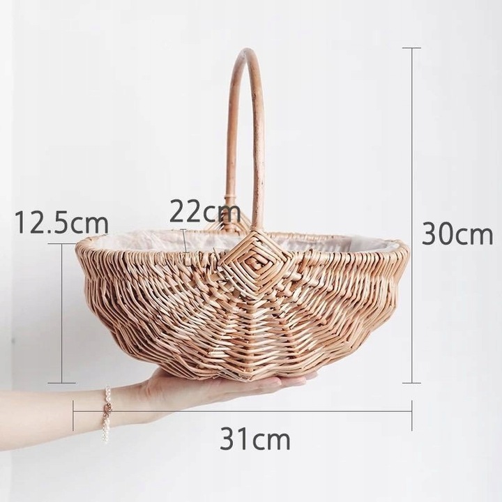 KOSZYK KOSZYCZEK WIELKANOCNY WIKLINOWY NA WIELKANOC PIKNIK ITP. 31 X 22 CM