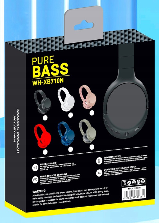 Słuchawki WH-XB710N bezprzewodowe nauszne z mikrofonem USB typ-C 2024