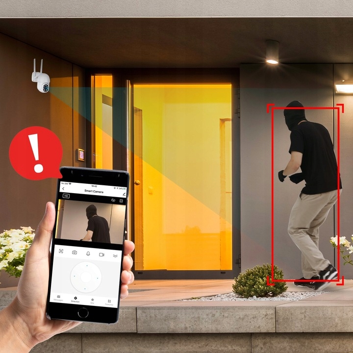 KAMERA WIFI IP SMART ZEWNĘTRZNA OBROTOWA FULL HD 2MP 1080p ZOOM 4x DETEKCJA