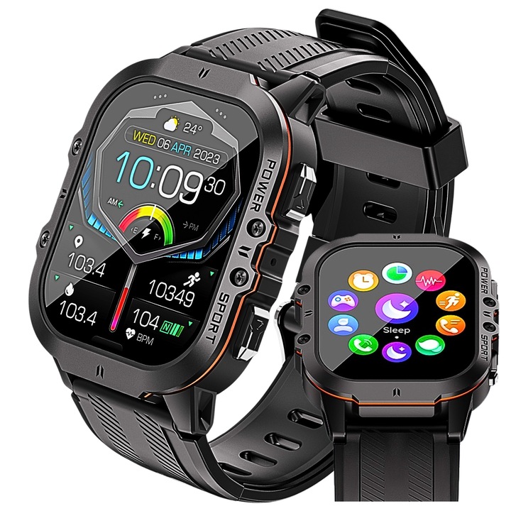 SMARTWATCH MĘSKI C26 AMOLED MENU PL WODOODPORNE KROKOMIERZ watch ZEGAREK