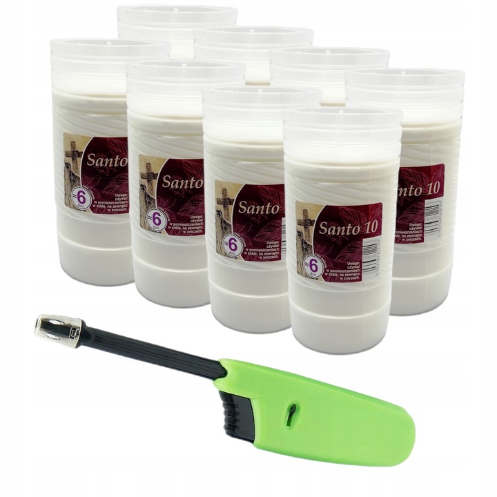 WKŁADY DO ZNICZY Santo 10 parafinowy 6 DNI Ignis 16 cm