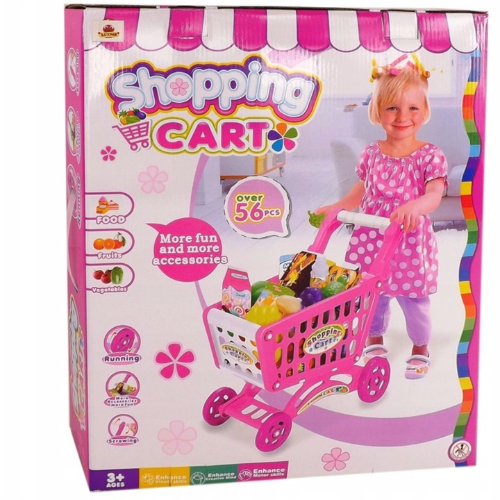 Duży wózek koszyk na zakupy akcesoria 28 el. 09R