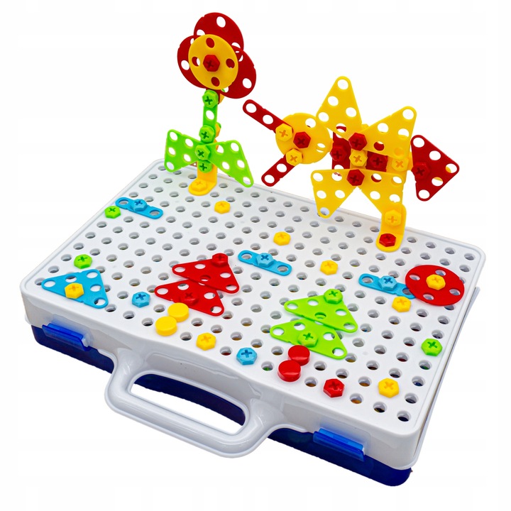 KREATYWNE PUZZLE KLOCKI KONSTRUKCYJNE 3D WKRĘTARKA WALIZKA 237 elem.