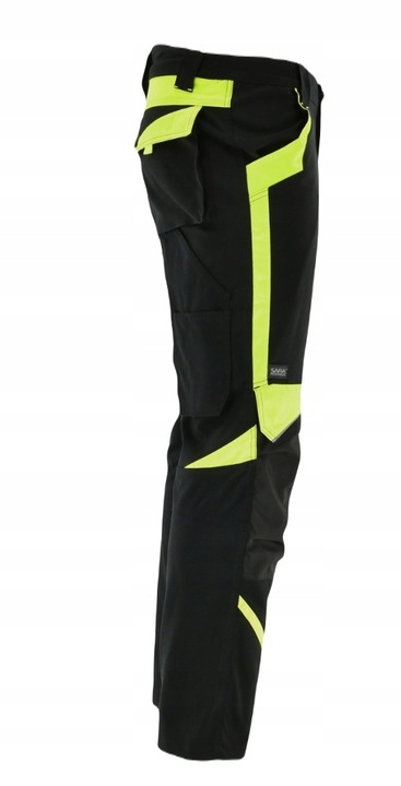Spodnie Robocze ELASTYCZNE Odblaskowe NEON Do Pracy STRETCH SPANDEX BHP