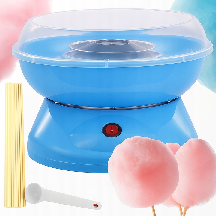 MASZYNA URZĄDZENIE DO WATY CUKROWEJ DLA DZIECI + AKCESORIA MIARKA PATYCZKI