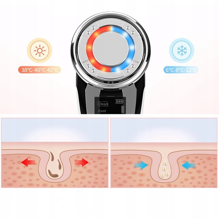MEZOTERAPIA BEZIGŁOWA MASAŻER EMS TWARZY LIFTING 5w1 URZĄDZENIE DO MASAŻU