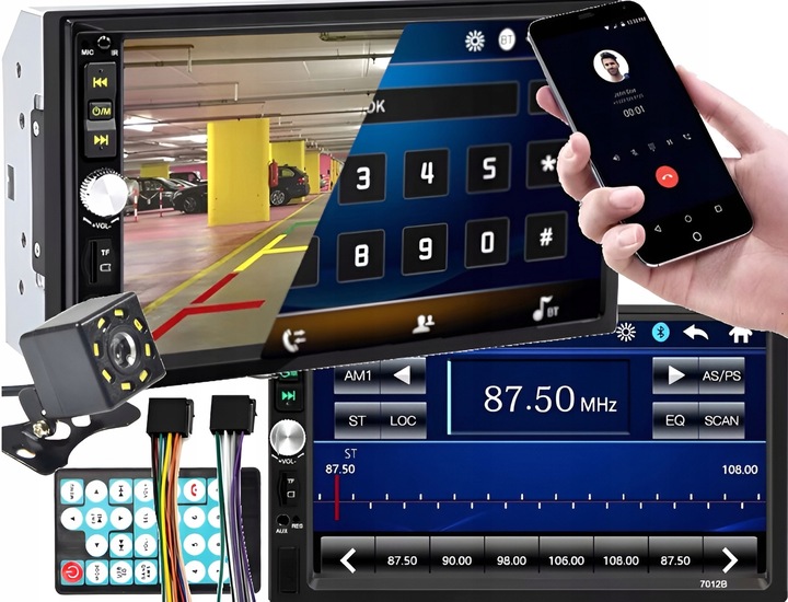 RADIO SAMOCHODOWE BLUETOOTH 2DIN 7 CALI Auta Samochodu KAMERA COFANIA