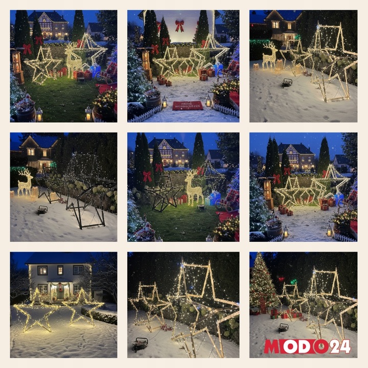 Gwiazda świąteczna 3D łatwe składanie ModoStar 189 cm drewniana IMPREGNAT