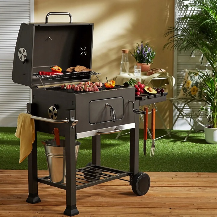 GRILL WĘGLOWY BBQ - ŻELIWNY RUSZT 57 x 43 cm