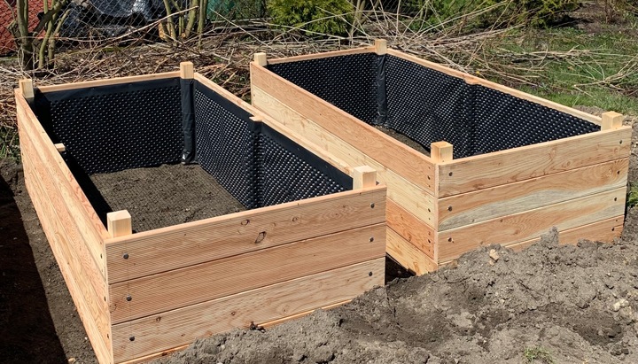 Grządka podwyższona GP12MOD, 200x60x27, modrzew, śruby