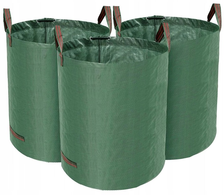 3x Worek na liście trawę Kosz Ogrodowy torba Pojemnik na Odpady 272l MOCNY