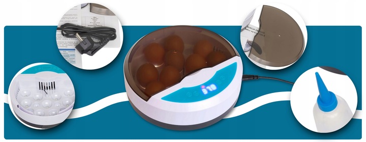 Inkubator wylęgarka automatyczna klujnik jaja kurze jajka na 9 jaj 20W