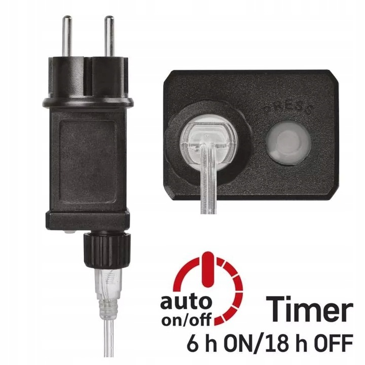 Dekoracje - 150 LED 2,35 m nano łezki frędzle ciepła biel IP20, timer EMOS