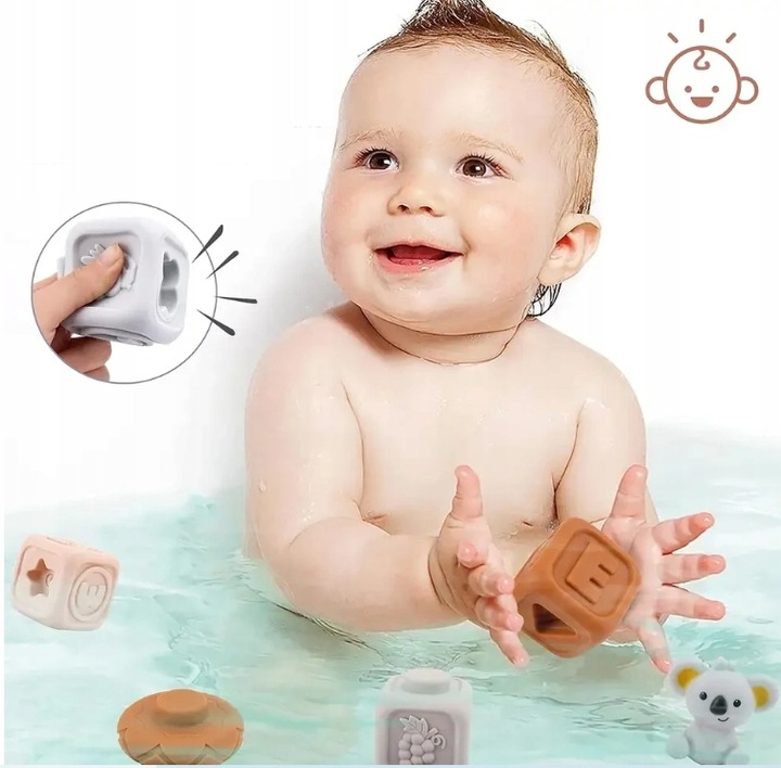 Klocki Sensoryczne Miękkie Gumowe Kreatywne Gryzaki Zestaw Wieża dla Dzieci