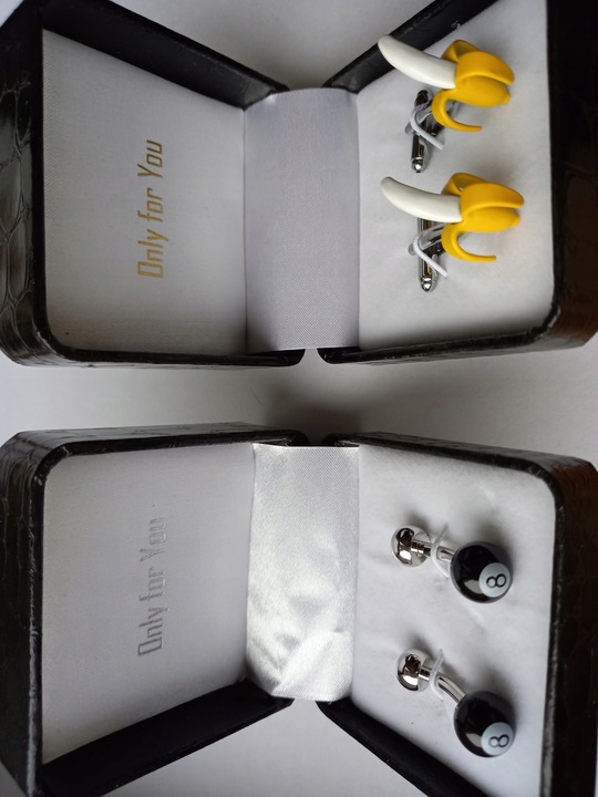 Srebrne spinki do mankietów koszul EXC Karty do Gry Cztery Asy