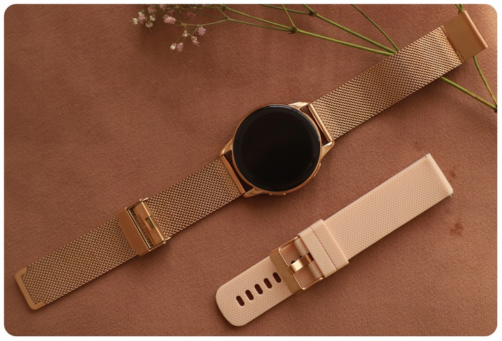 SMARTWATCH ZEGAREK DAMSKI POLSKIE MENU WIELOFUNKCYJNY 300mAh AMOLED 2 PASKI