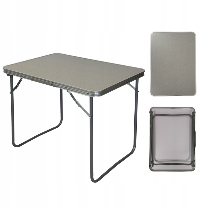 STÓŁ KEMPINGOWY SKŁADANY TURYSTYCZNY ALUMINIOWY STOLIK SC1000 SZARY