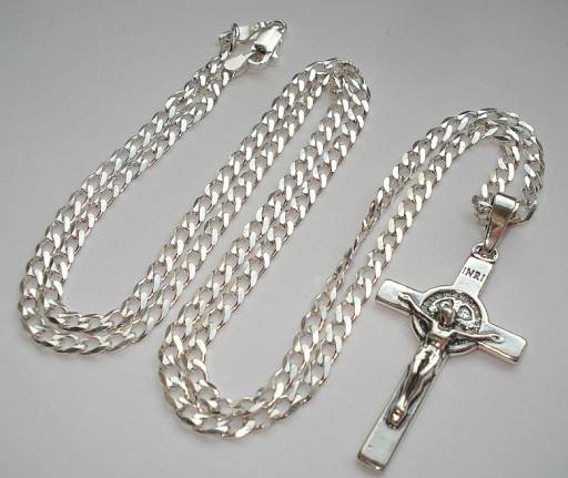 Krzyżyk krzyż 4,3 cm św. Benedykta 3 g SREBRO 925