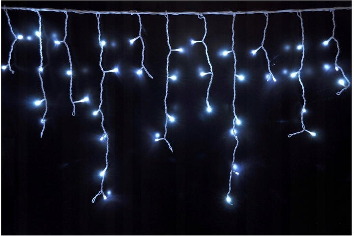 LAMPKI CHOINKOWE SOPLE 100 LED KURTYNA BIAŁE ZIMNE FLASH KURTYNA ŚWIETLNA