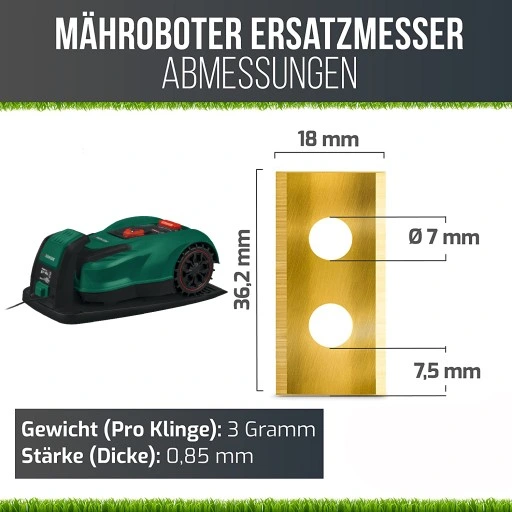 NOŻE DO PARKSIDE ROBOTA KOSZĄCEGO PMRA PMRDA A1 TYTANOWE PREMIUM 9 szt.