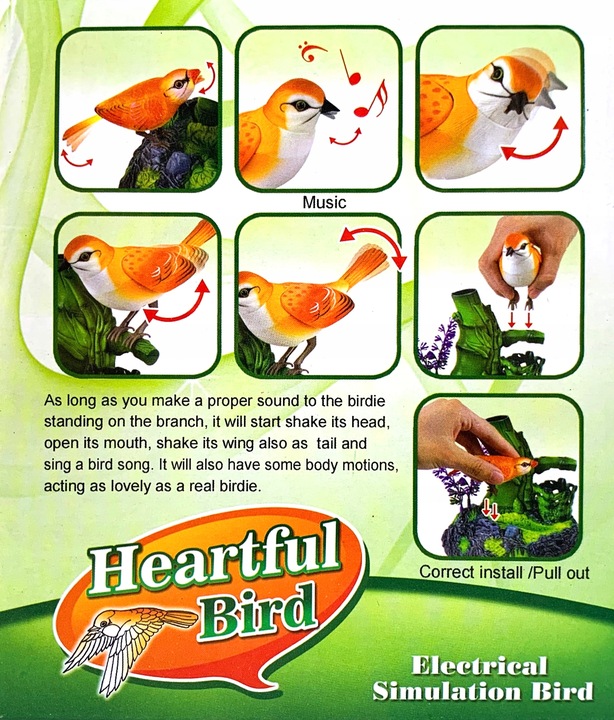 Ruchome ptaszki śpiewające pojemnik na biurko przybory figurka interakrywna