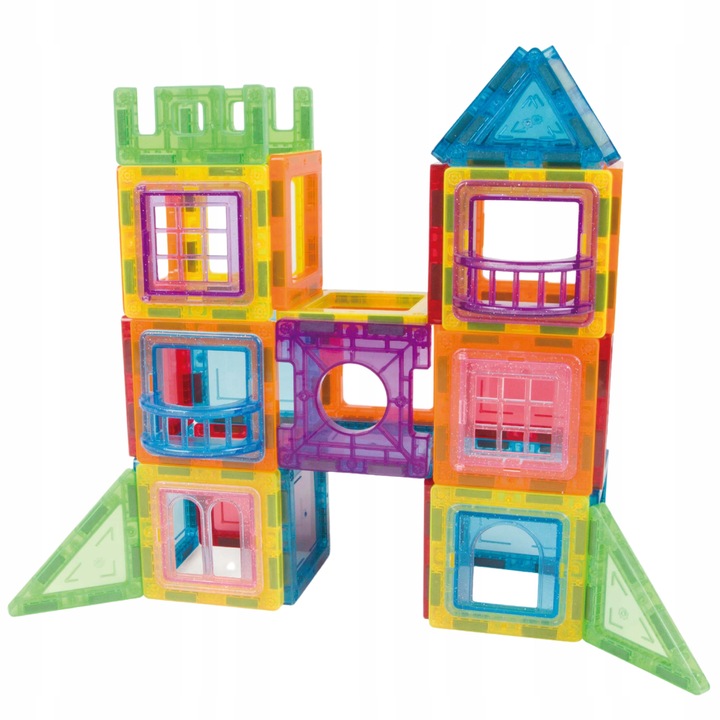 Klocki magnetyczne zestaw panele konstrukcyjne okienka duże 3D 80 el