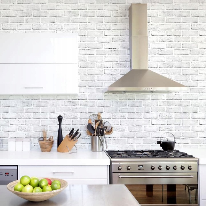 SAMOPRZYLEPNA TAPETA BIAŁA CEGŁA 3D OKLEINA 45cm x 10m