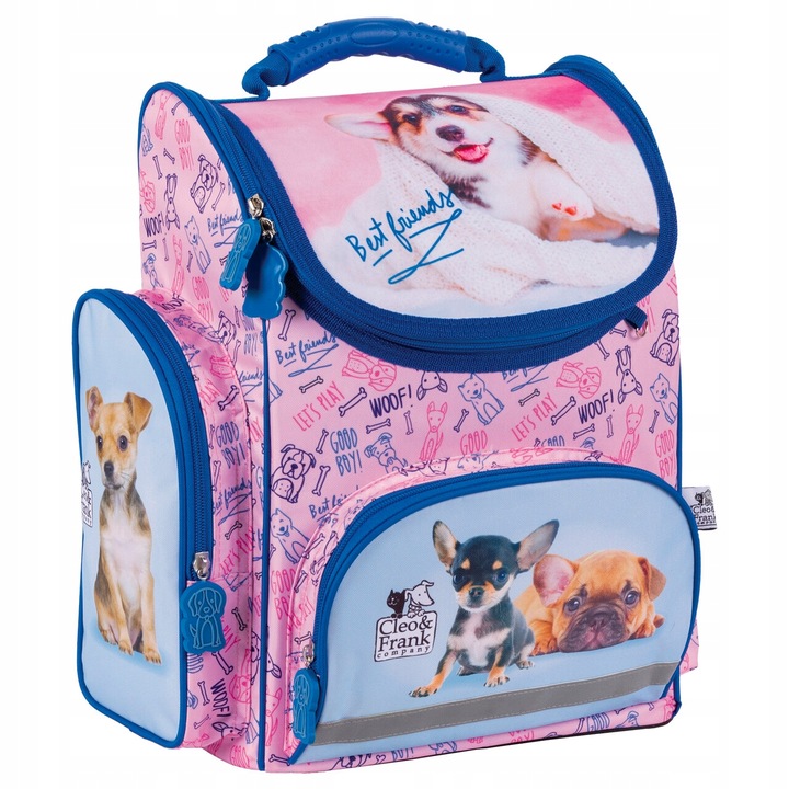 TORNISTER ERGONOMICZNY DO 1 KLASY CLEO I FRANK 29 W PIESKI PSY PIES