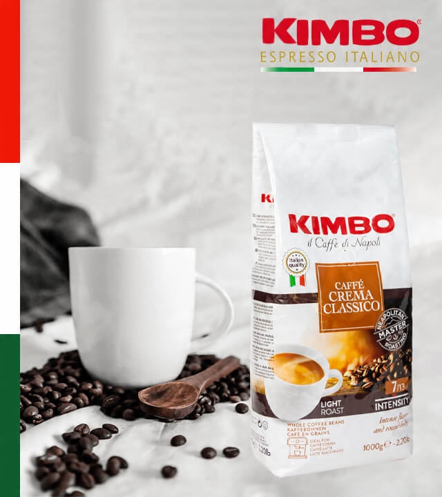 Kawa ziarnista KIMBO CAFFE CREMA CLASSICO 1 kg + GRATIS videobook