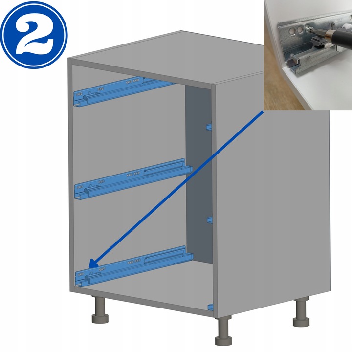 Szablon do montażu szuflad BLUM Tand GTV Modernbox