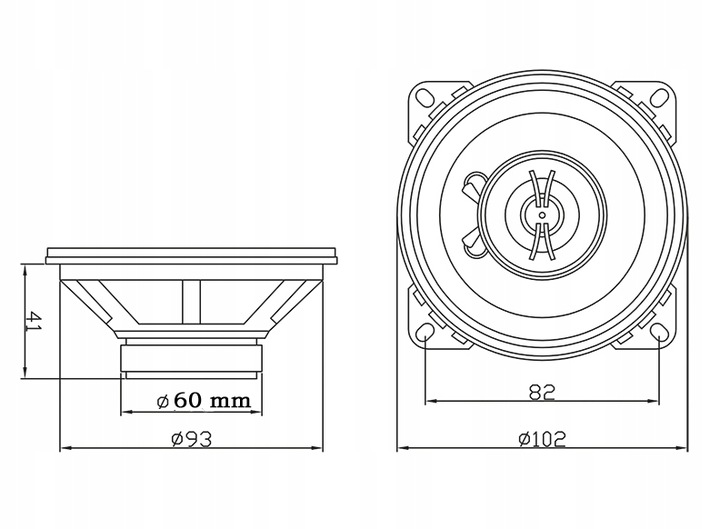 GŁOŚNIKI SAMOCHODOWE DWUDROŻNE 100mm / 10cm 2 szt