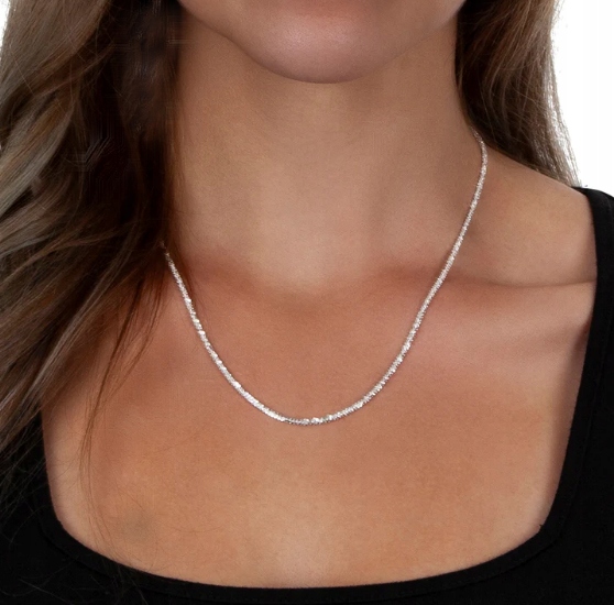 ŁAŃCUSZEK SREBRNY NASZYJNIK DAMSKI ŚLICZNY BŁYSZCZĄCY NA PREZENT + GRATIS